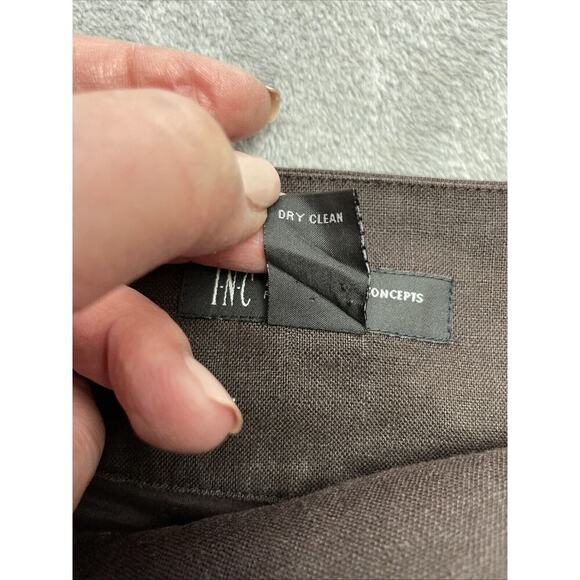 INC International Concepts 100% Linen Skirt Womens 8P Brown A Line Ruffle Detail - Picture 4 of 9